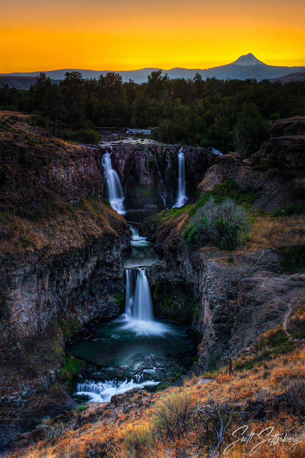 White River Falls Sunset